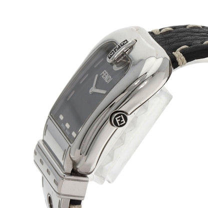 Fendi Watches Quartz 3800G Stainless Steel Silver Buckle Motif Black Dial