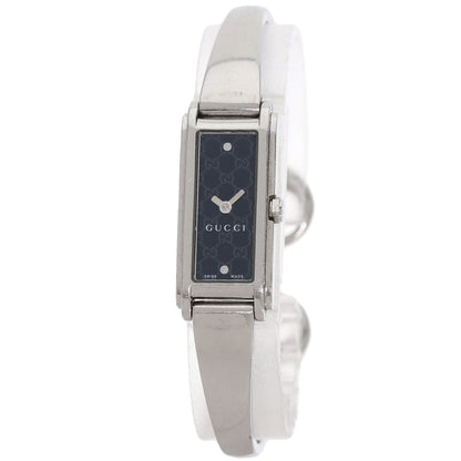 Gucci Watches Quartz 109 Stainless Steel , Stainless Steel Silver G Line Black Dial Women