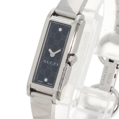 Gucci Watches Quartz 109 Stainless Steel , Stainless Steel Silver G Line Black Dial Women