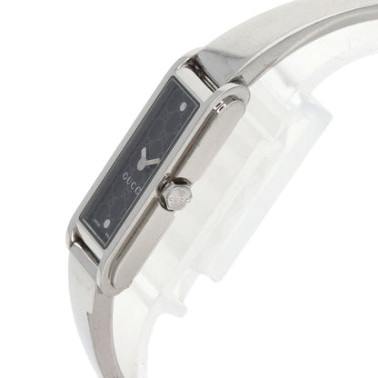 Gucci Watches Quartz 109 Stainless Steel , Stainless Steel Silver G Line Black Dial Women