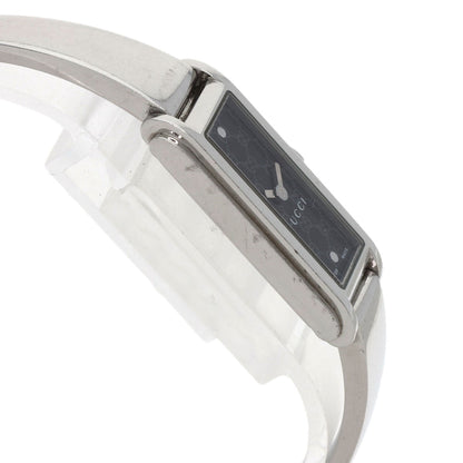 Gucci Watches Quartz 109 Stainless Steel , Stainless Steel Silver G Line Black Dial Women