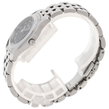 Gucci Watches Quartz 5500L Stainless Steel , Stainless Steel Silver Round Face Black Dial Women