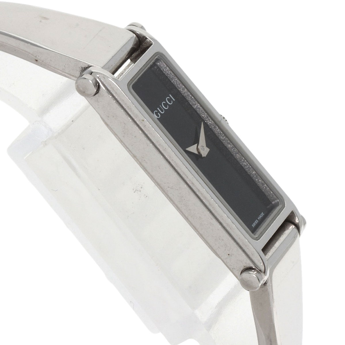 Gucci Watches Quartz 1500L Stainless Steel , Stainless Steel Silver Square Face Black Dial Women