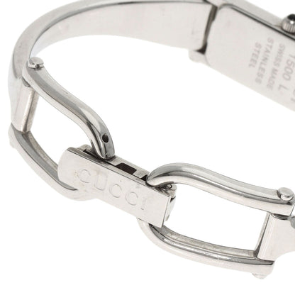 Gucci Watches Quartz 1500L Stainless Steel , Stainless Steel Silver Square Face Black Dial Women