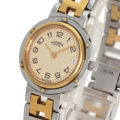 Hermes Watches Quartz Stainless Steel , Ssxgp Gold Clipper Ivory Dial Women