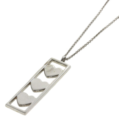 Tiffany&Co. Necklace Sv Silver Triple Heart Plate Women