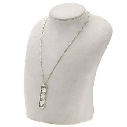 Tiffany&Co. Necklace Sv Silver Triple Heart Plate Women