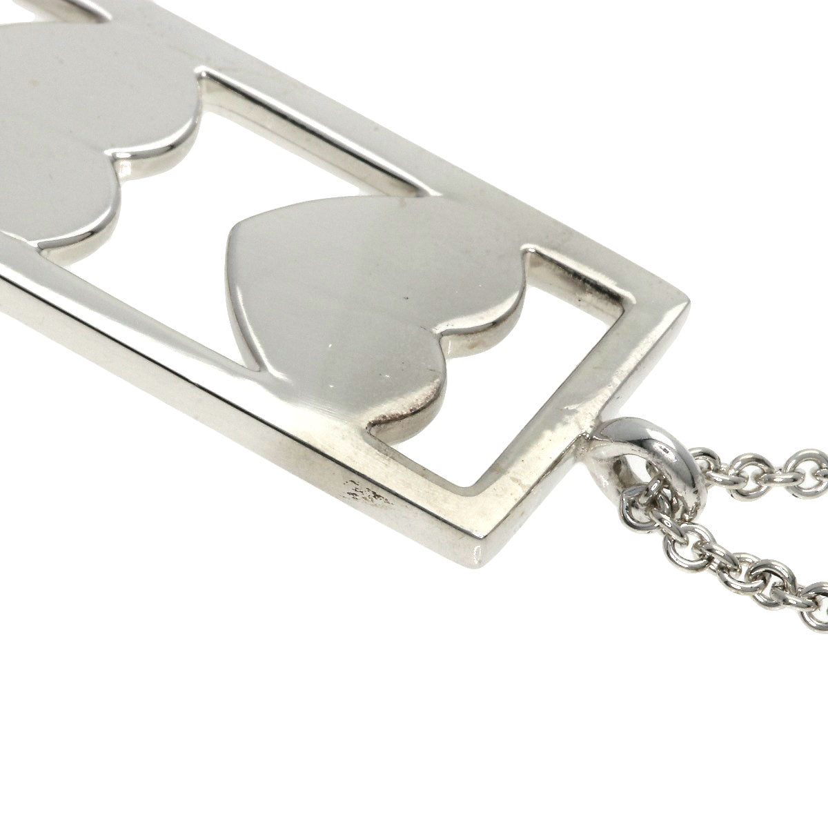 Tiffany&Co. Necklace Sv Silver Triple Heart Plate Women