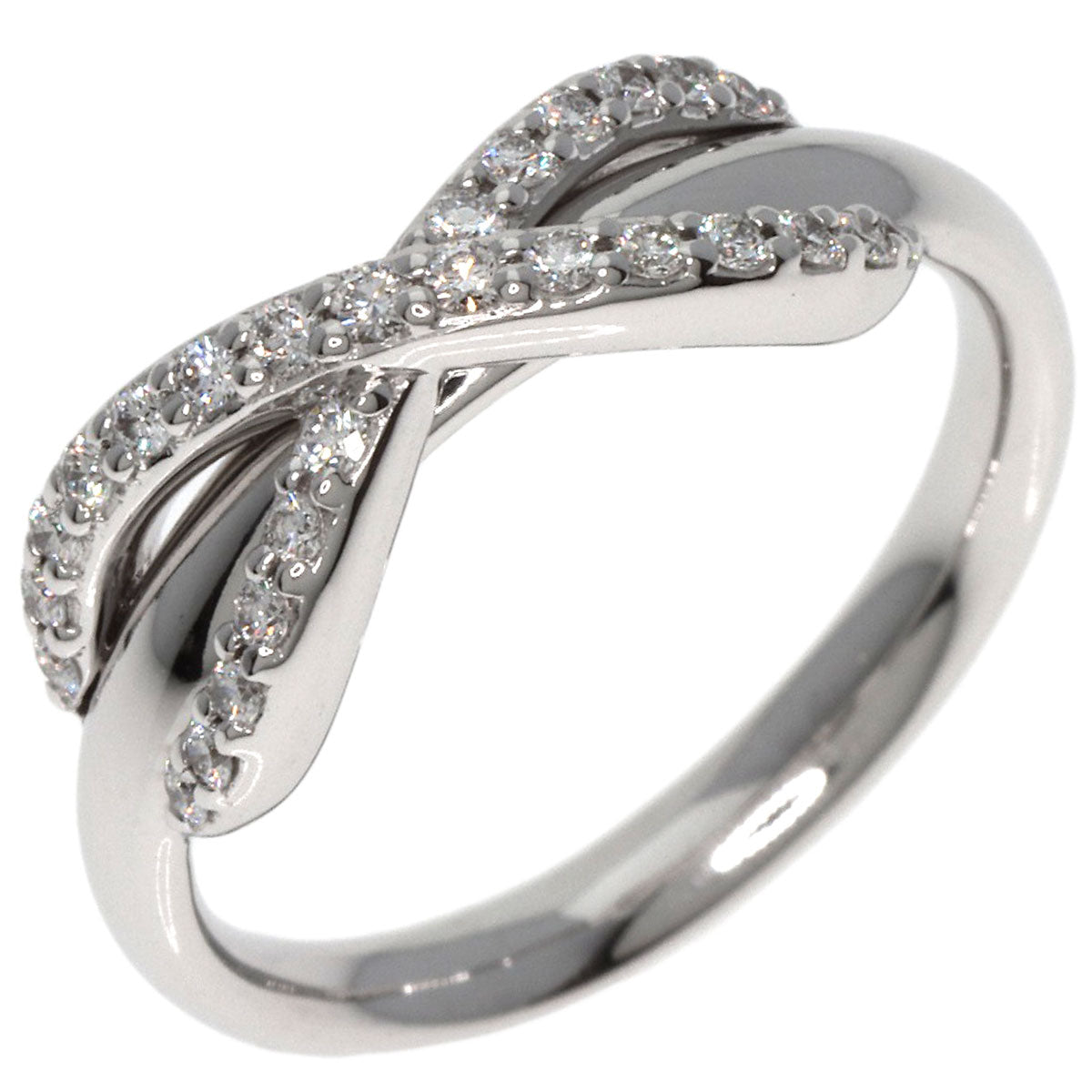 Tiffany&Co. Ring K18Wg Silver Infinity Diamond Women
