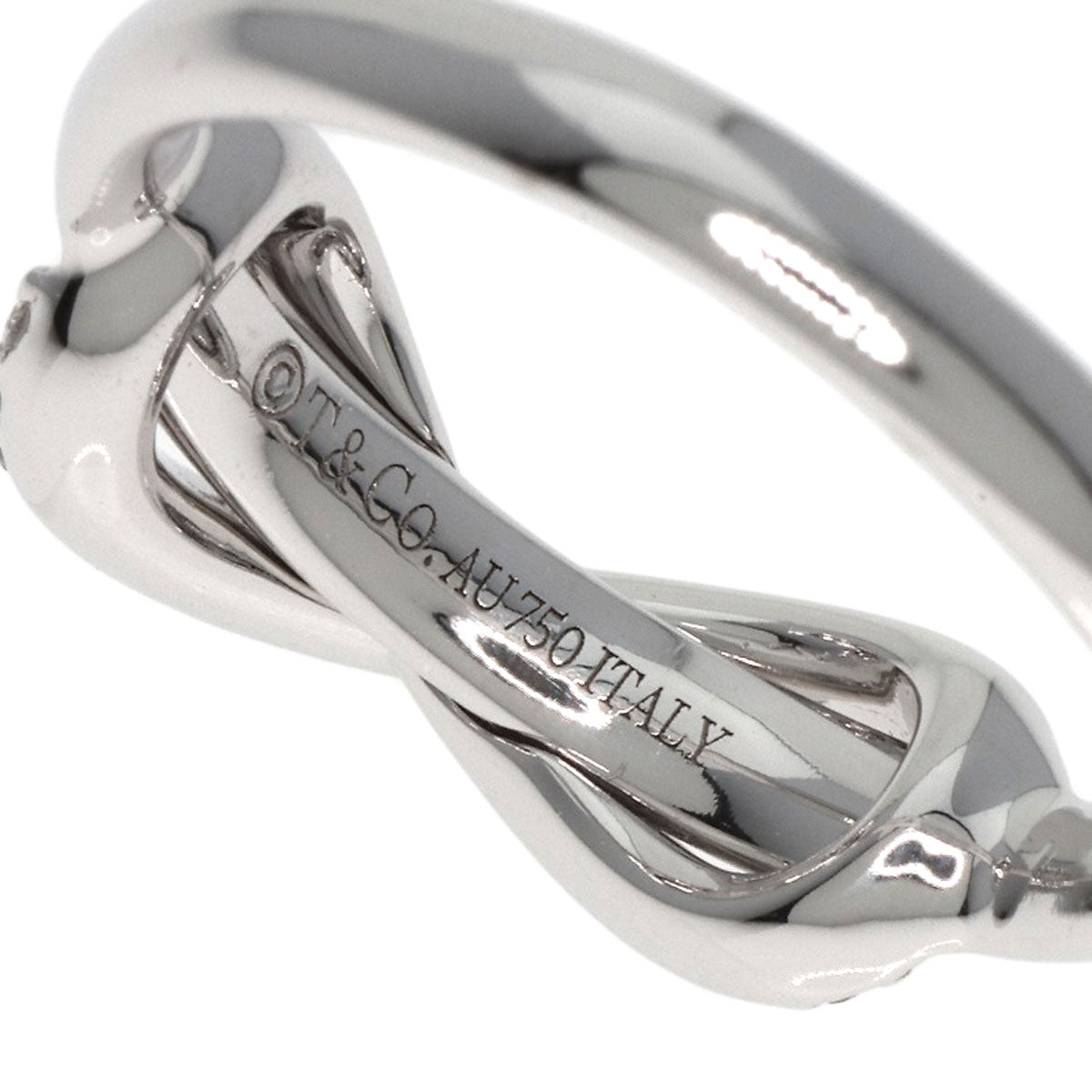 Tiffany&Co. Ring K18Wg Silver Infinity Diamond Women