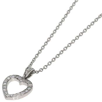 Tiffany&Co. Necklace Pt950 Silver Metro Heart Diamond