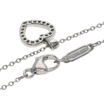 Tiffany&Co. Necklace Pt950 Silver Metro Heart Diamond