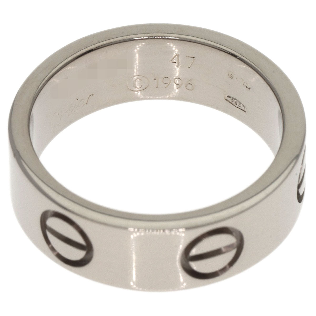 Cartier Ring K18Wg Silver Love Ring #47 Women
