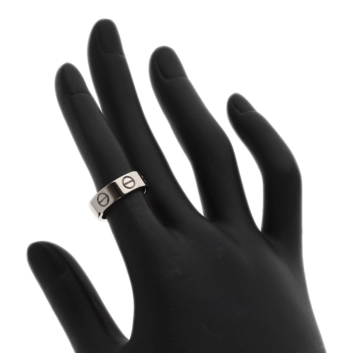 Cartier Ring K18Wg Silver Love Ring #47 Women
