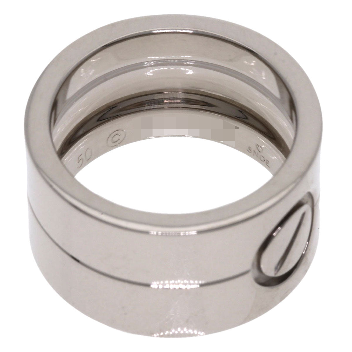 Cartier Ring K18Wg Silver High Love Ring #50