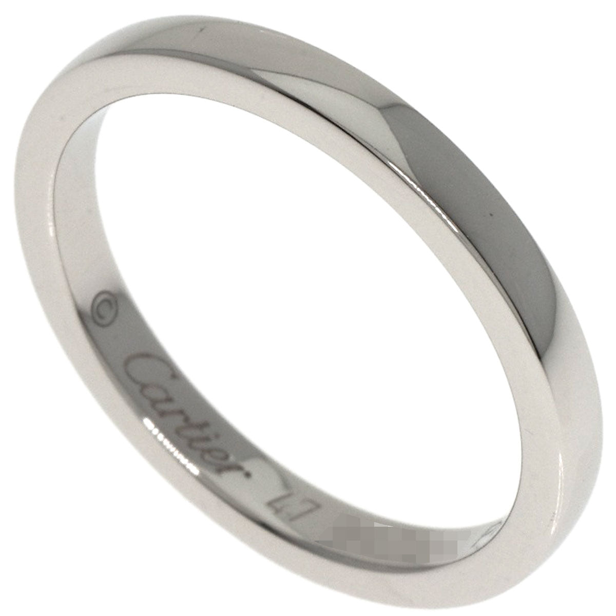 Cartier Ring Pt950 Silver Classic Wedding Band #47 Women
