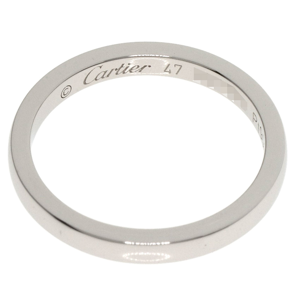 Cartier Ring Pt950 Silver Classic Wedding Band #47 Women