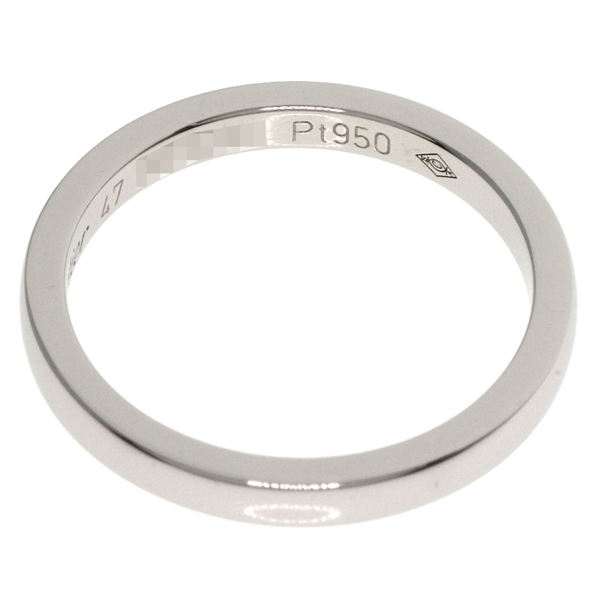 Cartier Ring Pt950 Silver Classic Wedding Band #47 Women