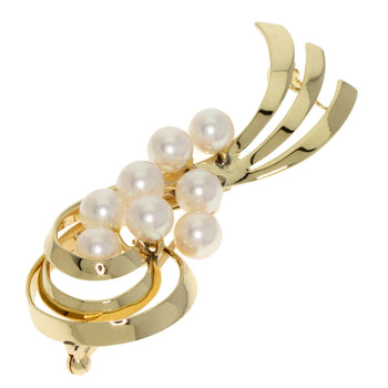 Mikimoto Brooch K14Yg Gold Pearl Women