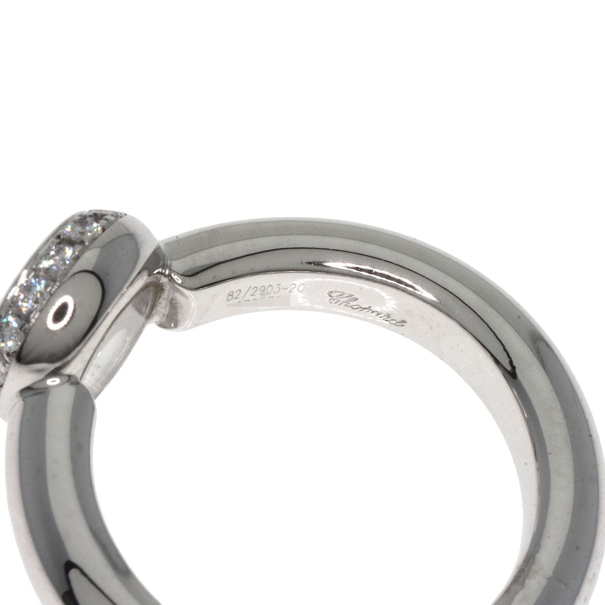 Chopard Ring K18Wg Silver Happy Diamond