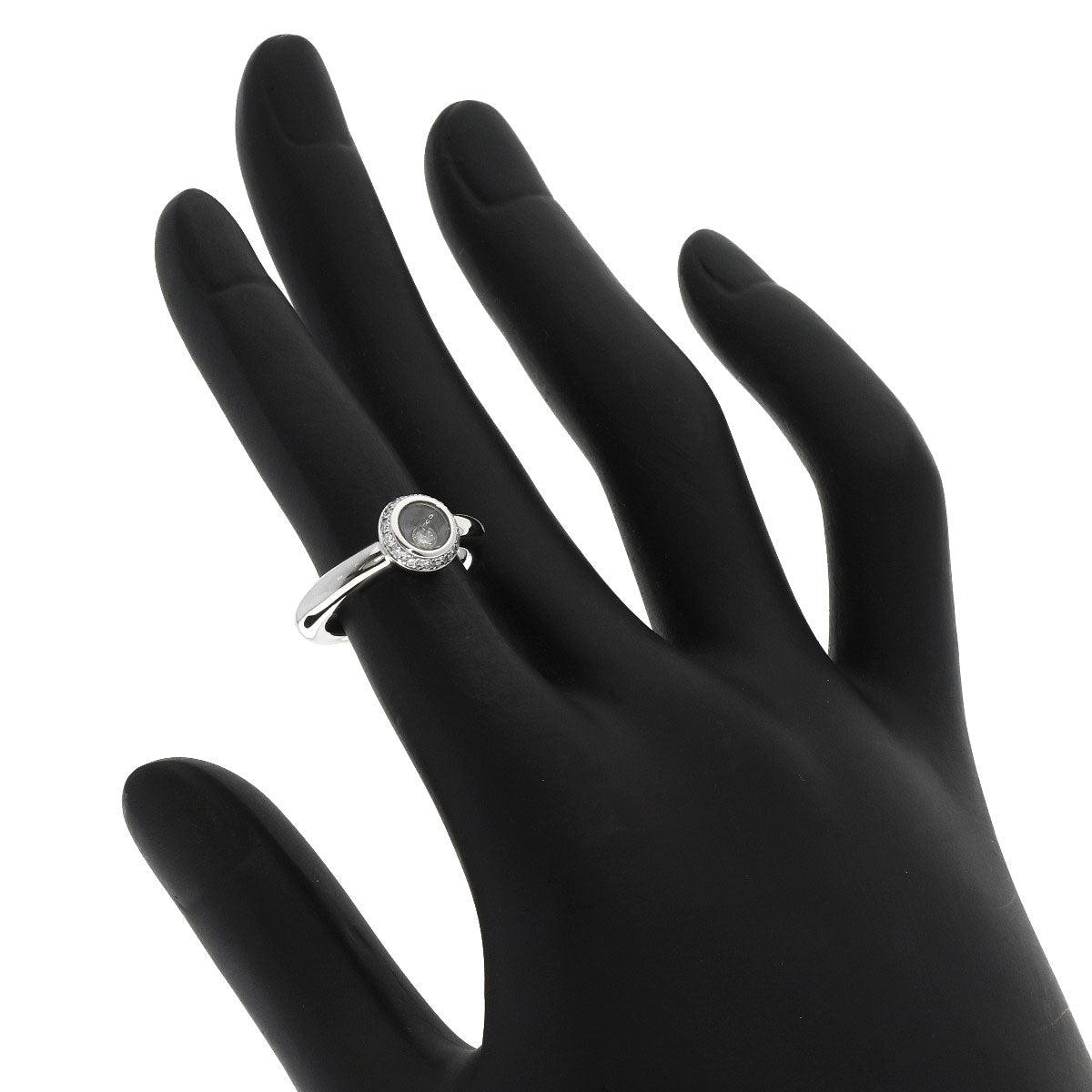 Chopard Ring K18Wg Silver Happy Diamond