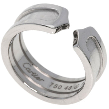 Cartier Ring K18Wg Silver C2 Ring # 48 Women