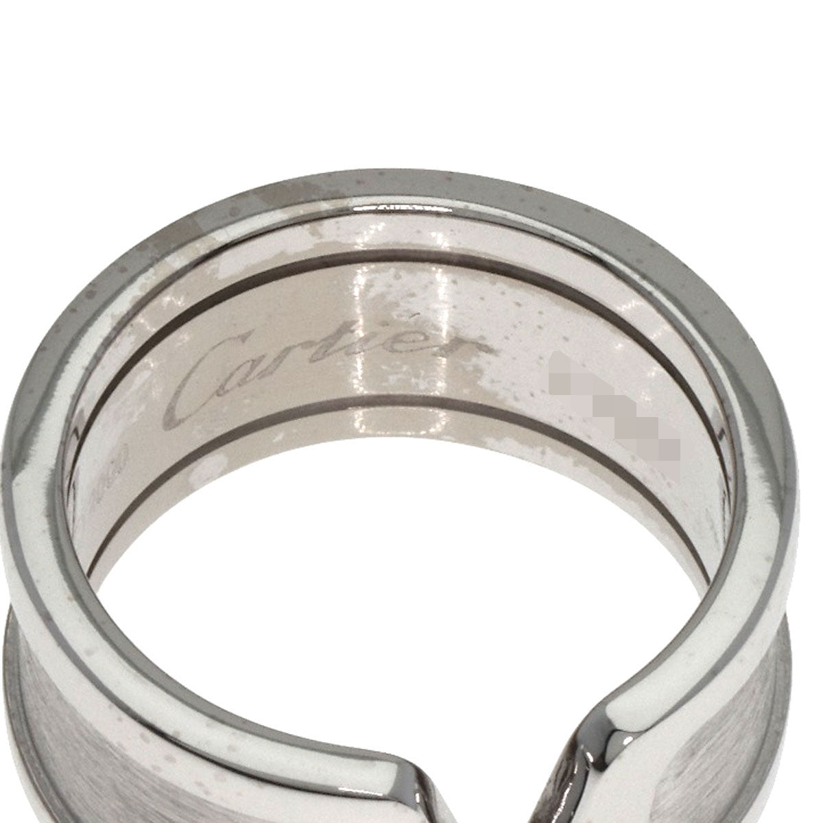 Cartier Ring K18Wg Silver C2 Ring Lm # 52 Women