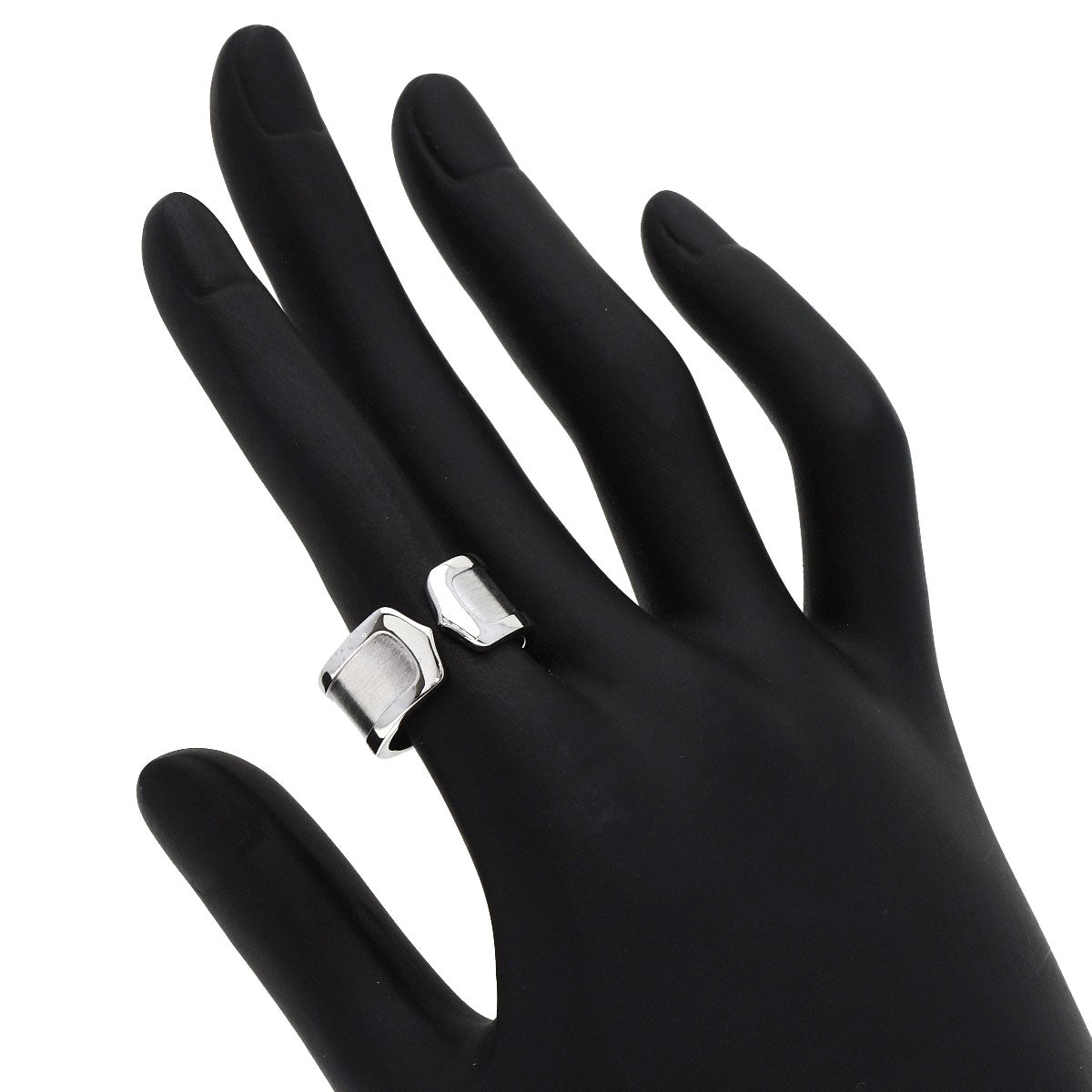 Cartier Ring K18Wg Silver C2 Ring Lm # 52 Women
