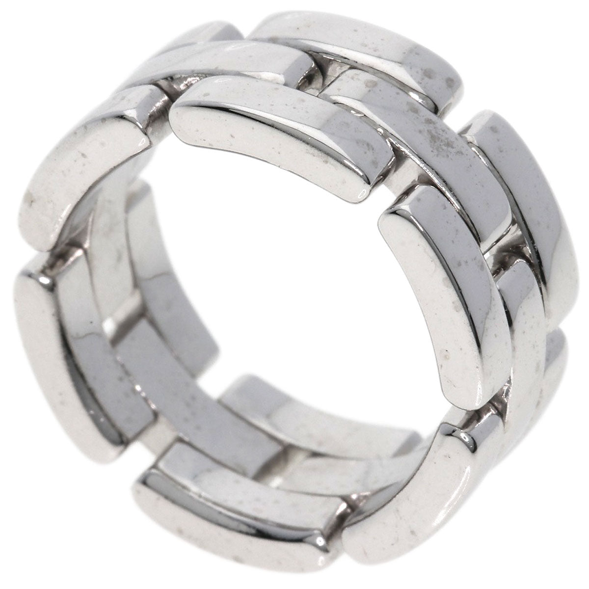 Cartier Ring K18Wg Silver Panthere 3 Row #48