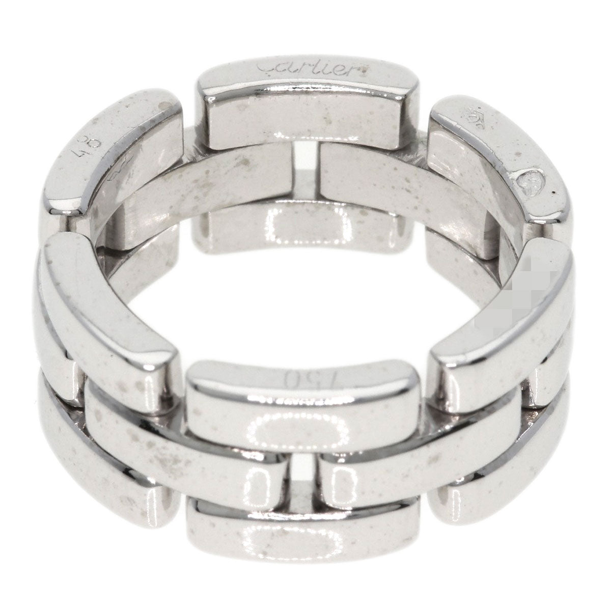 Cartier Ring K18Wg Silver Panthere 3 Row #48