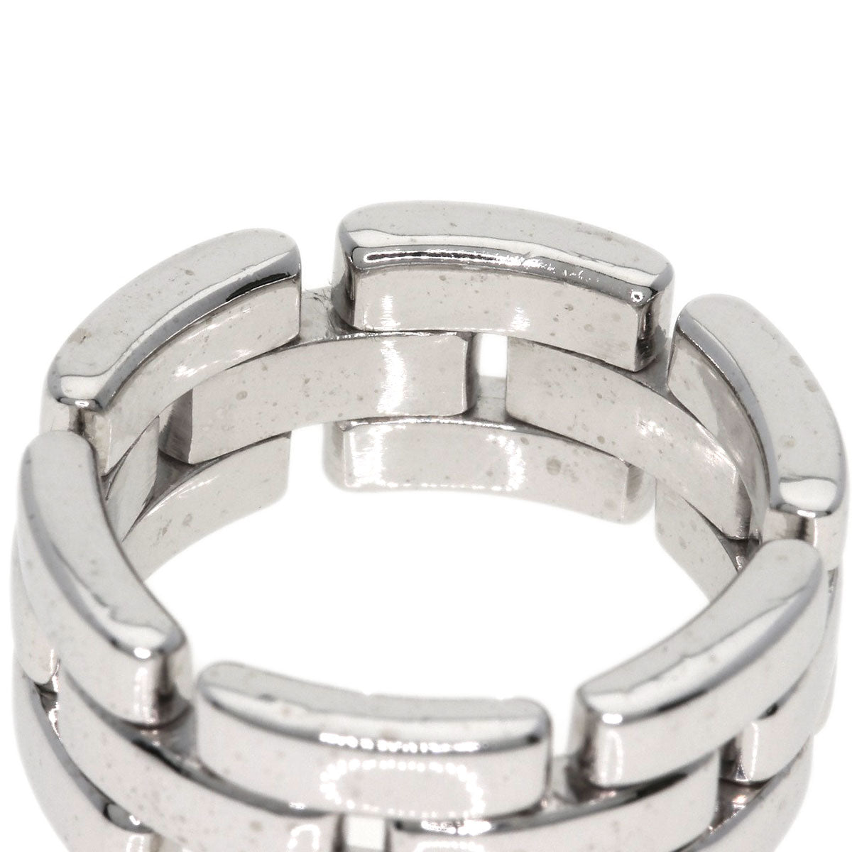 Cartier Ring K18Wg Silver Panthere 3 Row #48