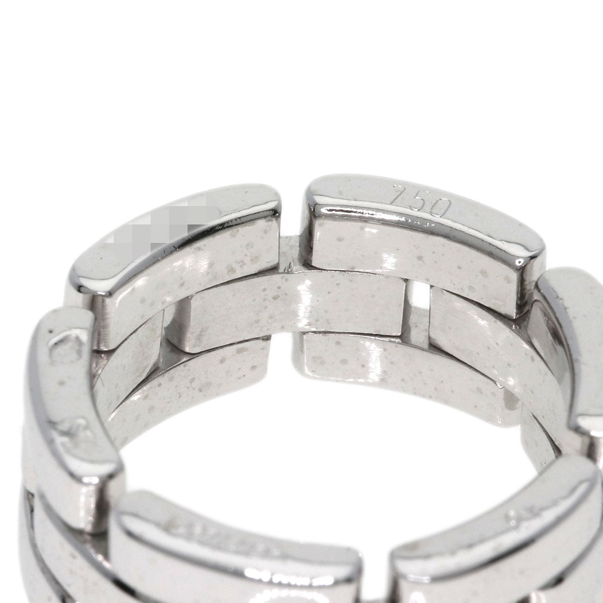 Cartier Ring K18Wg Silver Panthere 3 Row #48