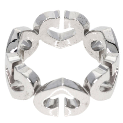 Cartier Ring K18Wg Silver C Heart Diamond #47