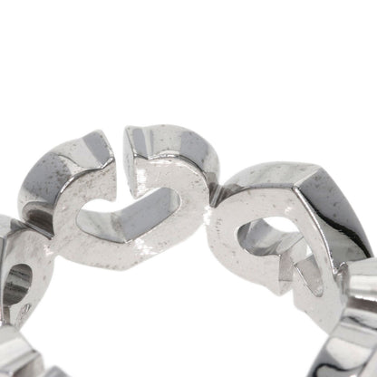 Cartier Ring K18Wg Silver C Heart Diamond #47