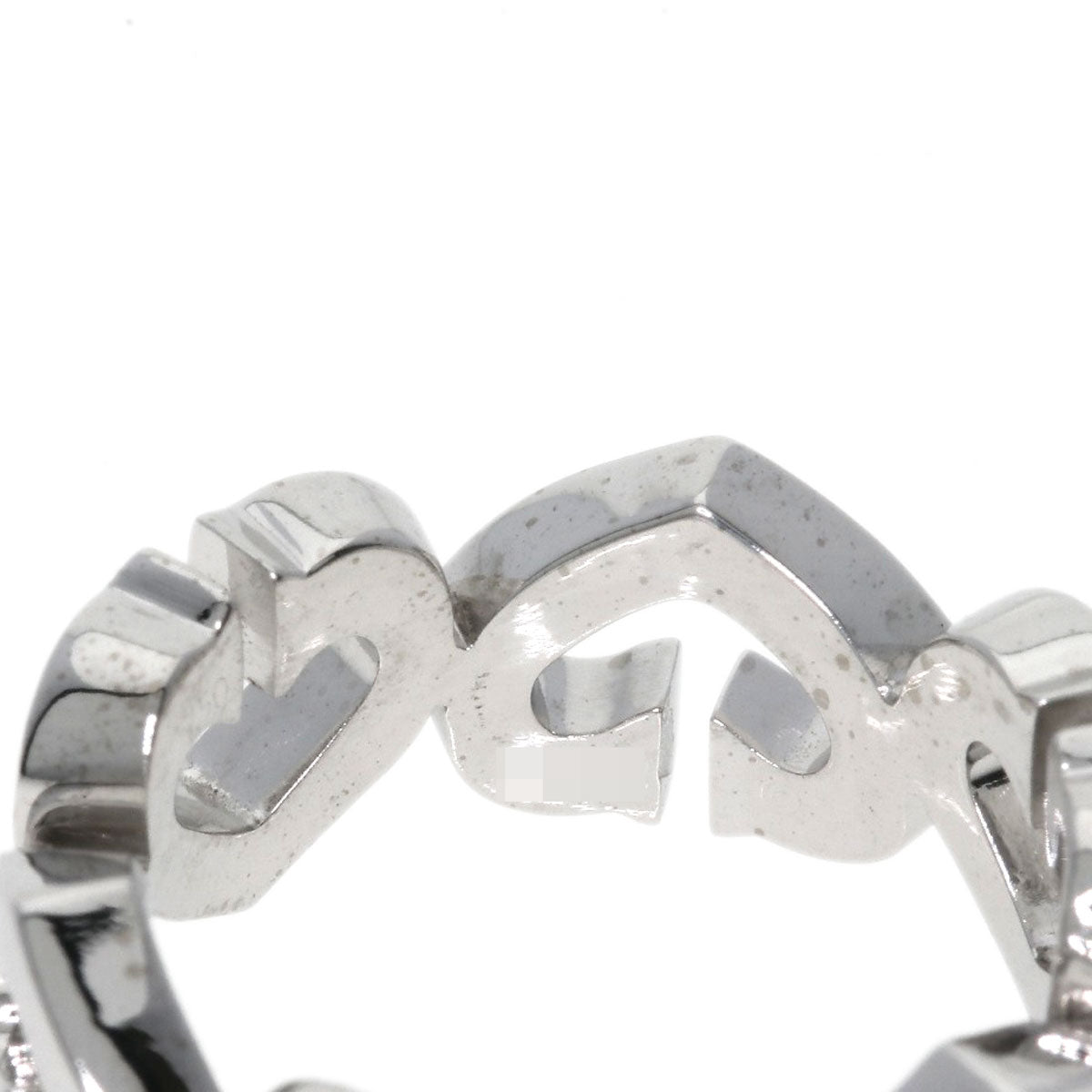 Cartier Ring K18Wg Silver C Heart Diamond #47