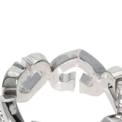 Cartier Ring K18Wg Silver C Heart Diamond #47