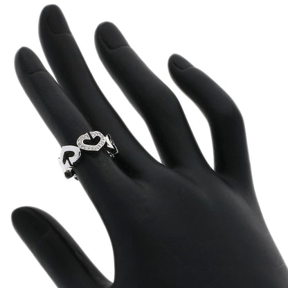 Cartier Ring K18Wg Silver C Heart Diamond #47