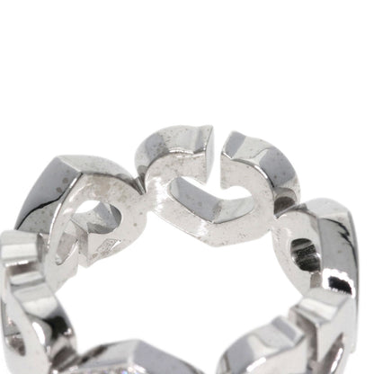Cartier Ring K18Wg Silver C Heart Diamond #47