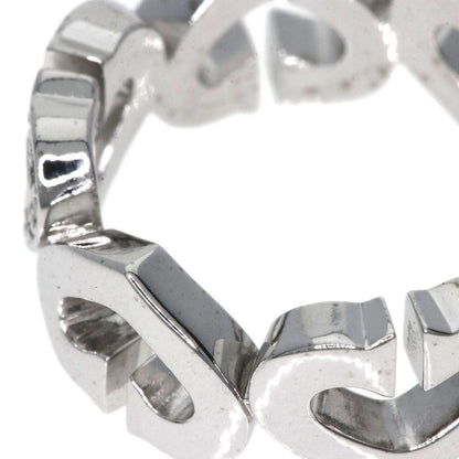 Cartier Ring K18Wg Silver C Heart Diamond #47