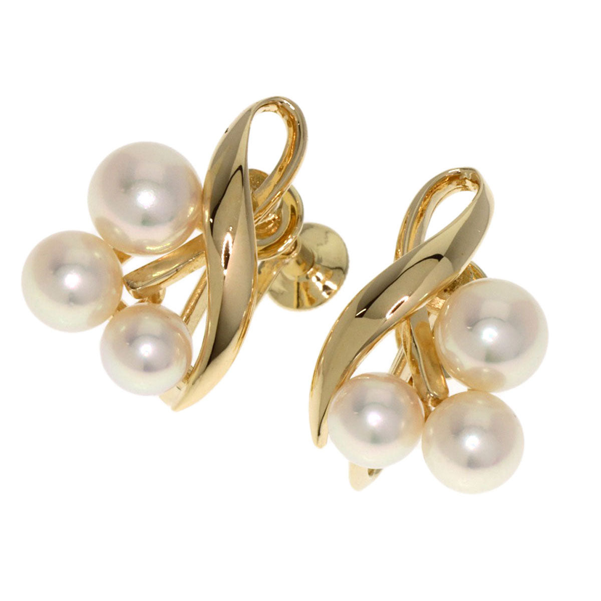 Mikimoto Earring K14Yg Gold Pearl Women