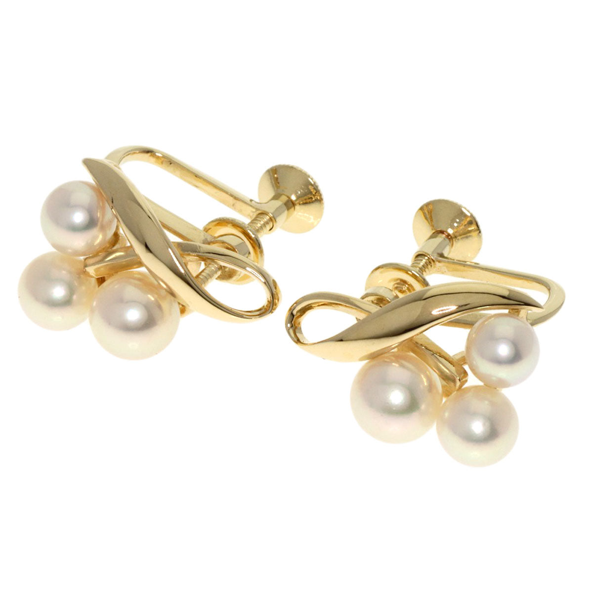 Mikimoto Earring K14Yg Gold Pearl Women