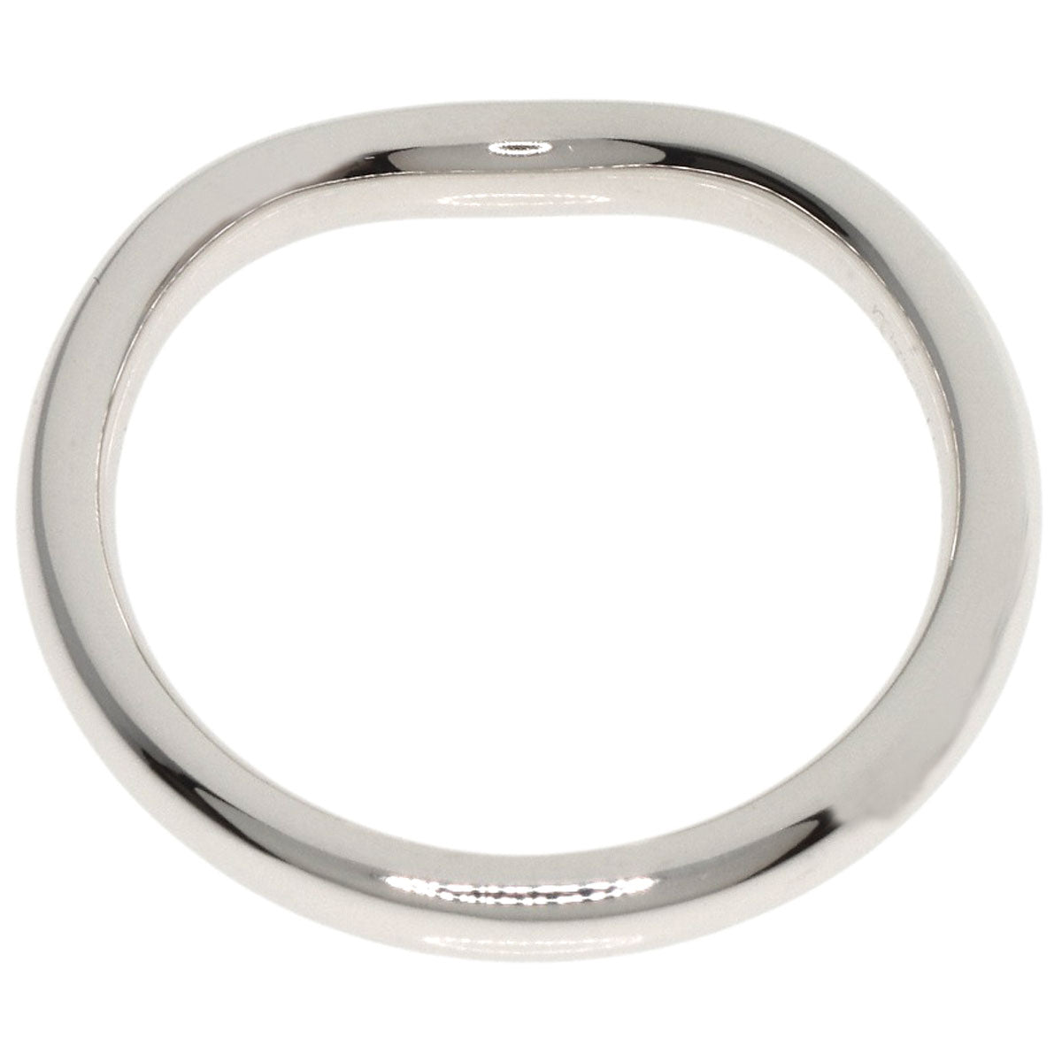 Tiffany&Co. Ring Pt950 Silver Curved Band 1P Diamond