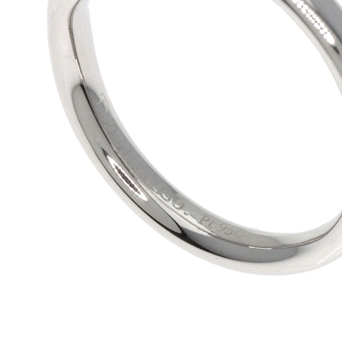 Tiffany&Co. Ring Pt950 Silver Curved Band 1P Diamond