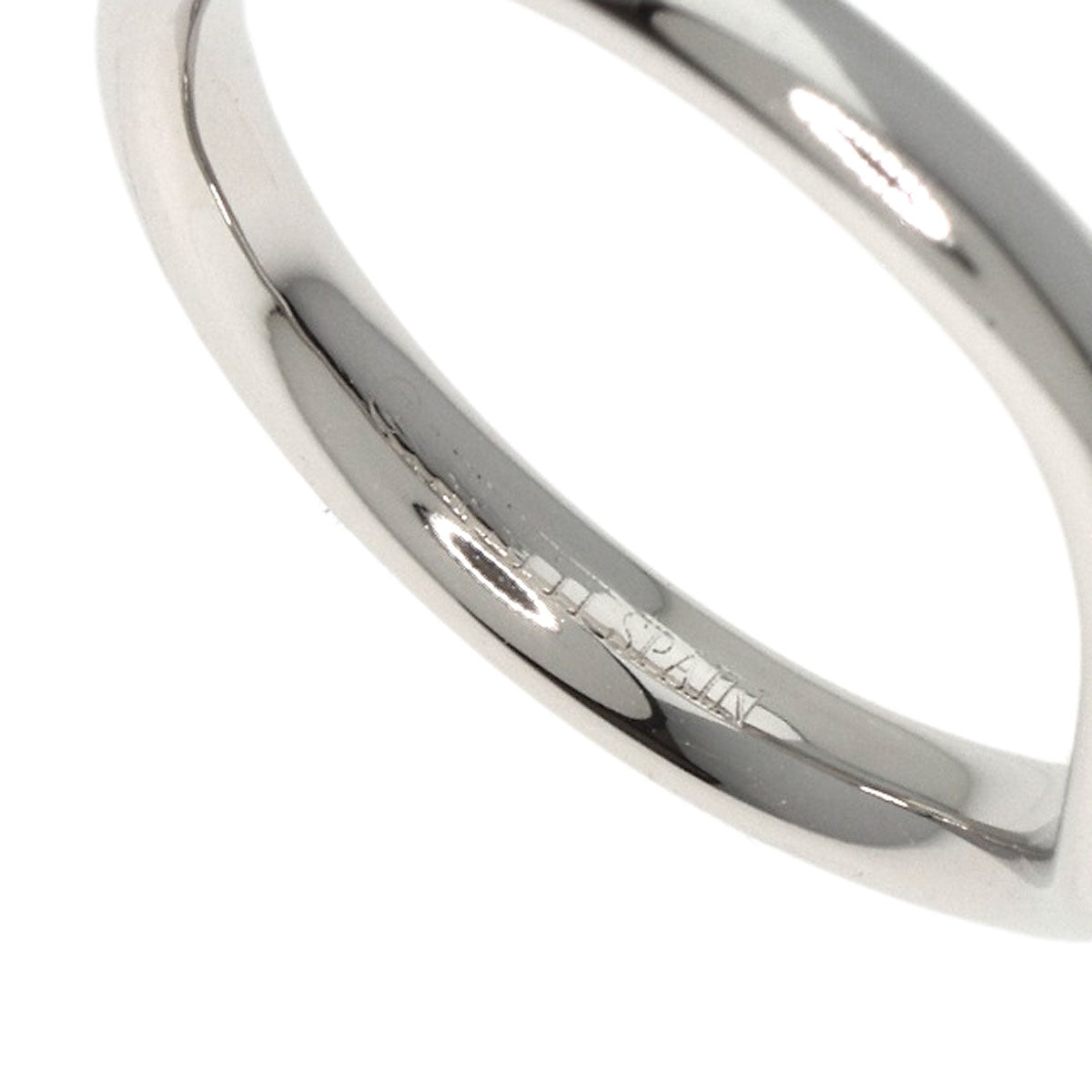 Tiffany&Co. Ring Pt950 Silver Curved Band 1P Diamond