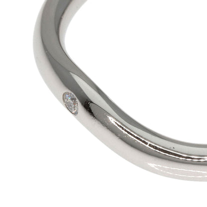 Tiffany&Co. Ring Pt950 Silver Curved Band 1P Diamond