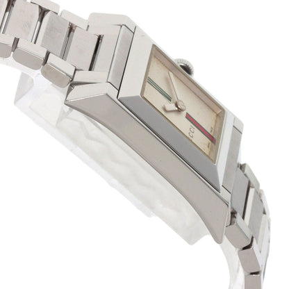 Gucci Watches Quartz 111L Stainless Steel , Stainless Steel Silver Square Face Ivory Dial Women
