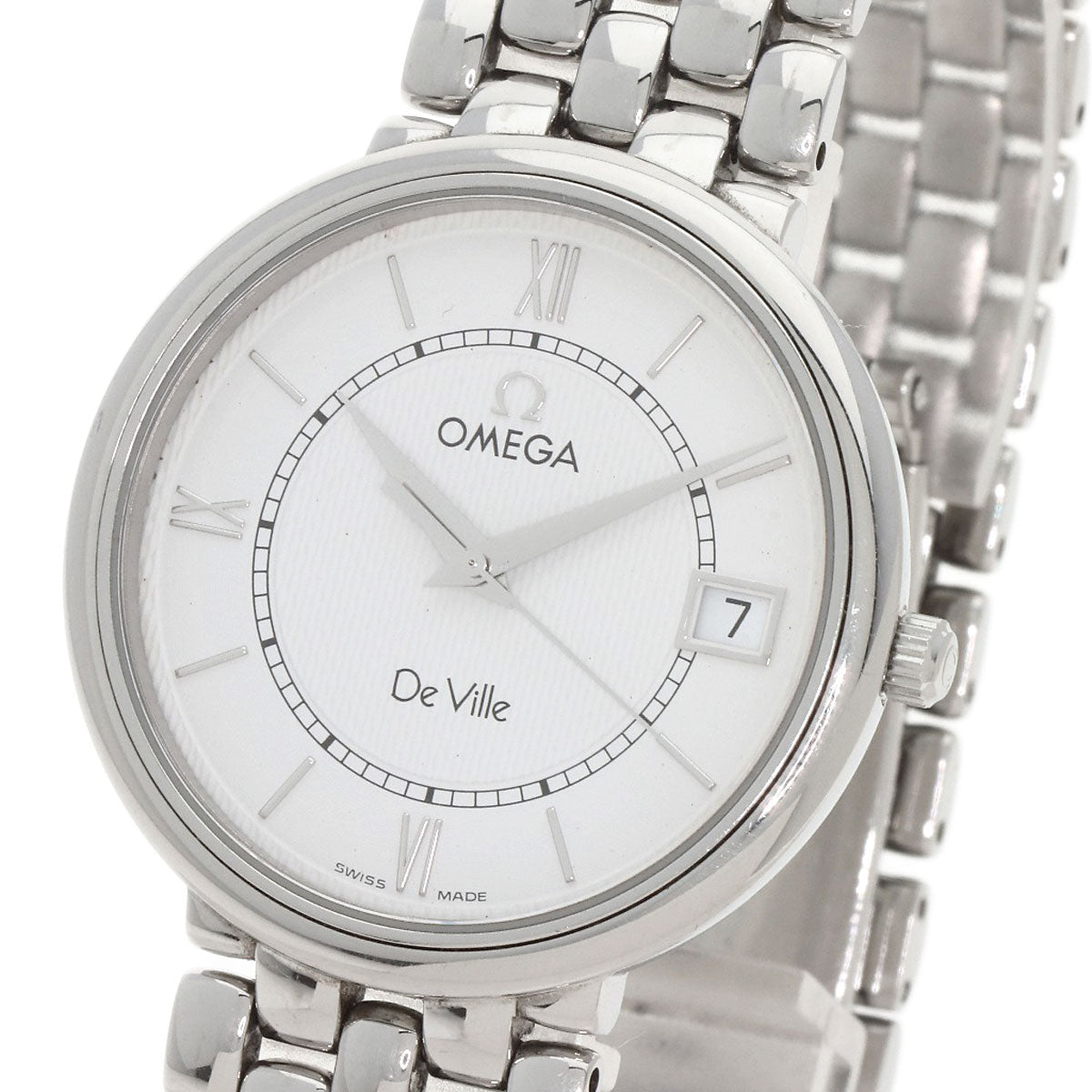 Omega Watches Quartz 7514.31.00 Stainless Steel , Stainless Steel Silver De Ville Prestige White