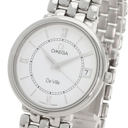 Omega Watches Quartz 7514.31.00 Stainless Steel , Stainless Steel Silver De Ville Prestige White