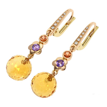 Chanel Pierce 18K Yellow Gold Gold Mademoiselle Citrine Sapphire Diamond Women