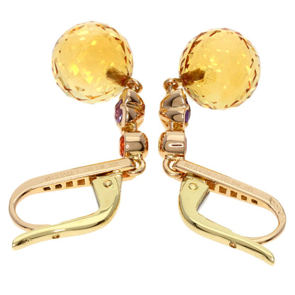 Chanel Pierce 18K Yellow Gold Gold Mademoiselle Citrine Sapphire Diamond Women
